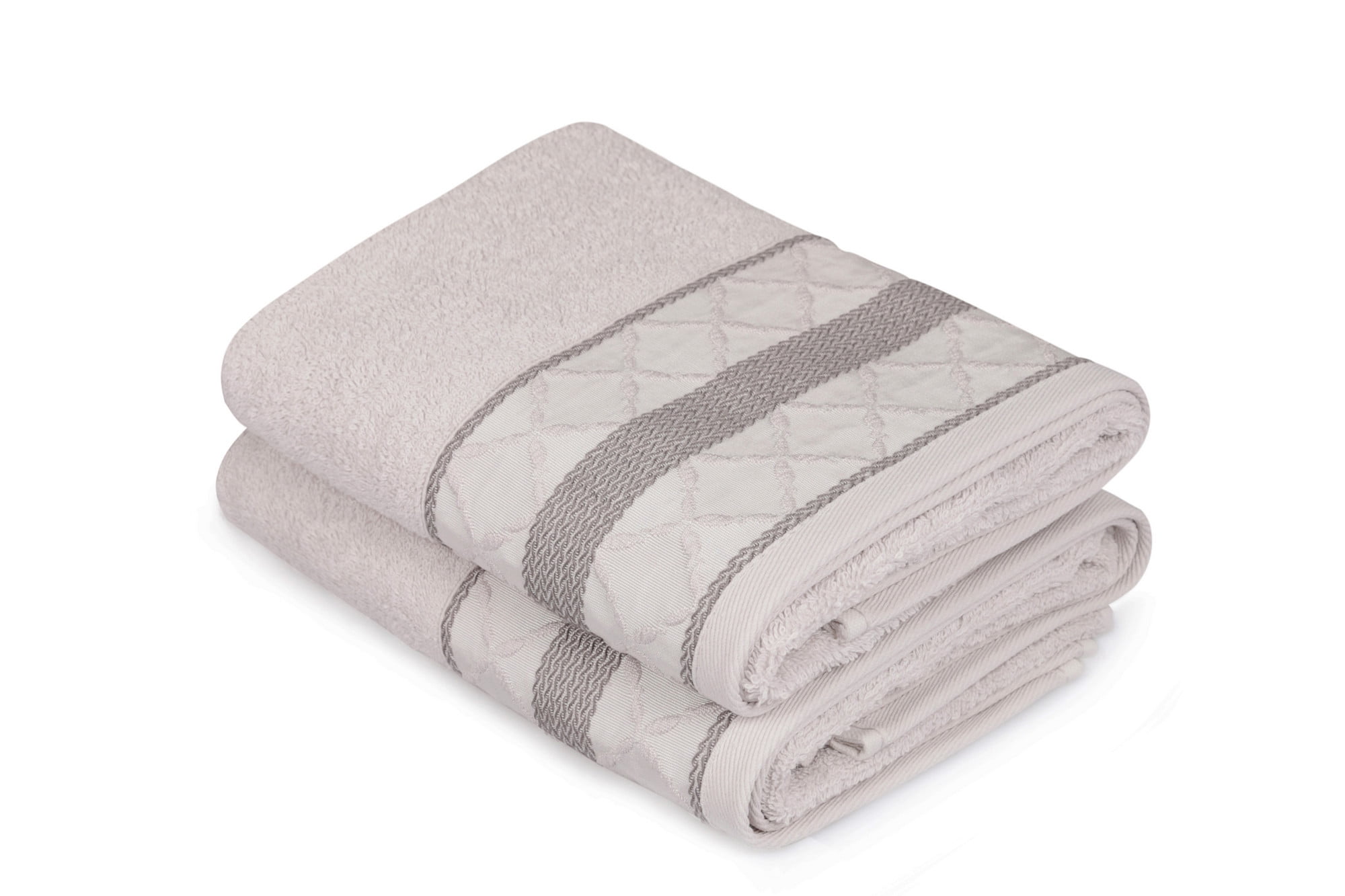 POMPOM 100% Egyptian Cotton 2PK DESIGNER Soft 600 Gsm Towel Absorbent Towels Set 