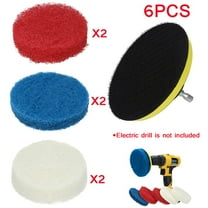 Kiplyki 6PCS Bathroom Kitchen Cleaning Drill Brush Set Power Scrub Pad Cleaning Kit Cleaning Scouring Pads