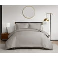 thumbnail image 2 of Hayward Taupe 3-Piece Cotton Diamond Jacquard Duvet Set - Full/Queen, 2 of 6