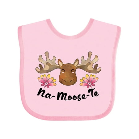 

Inktastic Na-Moose-Te Cute Moose Greeting Gift Baby Boy or Baby Girl Bib