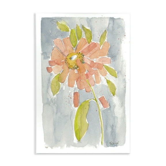Stupell Industries Abstract Peach Dahlia Botanical & Floral Painting Unframed Art Print Wall Art, 10 x 15