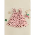 thumbnail image 6 of Kids Toddler Baby Girl’s Slip Dress, 6 12 18 24 Months 2T 3T 4T Sleeveless Clover Strawberry Print Summer A-line Dress Tulle Princess Dresses, 6 of 9