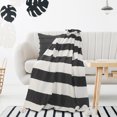 thumbnail image 6 of Ox Bay Black Striped Cotton Throw Blanket, 50" x 60", 6 of 9