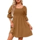thumbnail image 1 of Vestidos Casuales Vestido de mujer con cuello cuadrado sin espalda Vestido de verano para cóctel (Camel XL) Cgtredaw Para estrenar, 1 of 7
