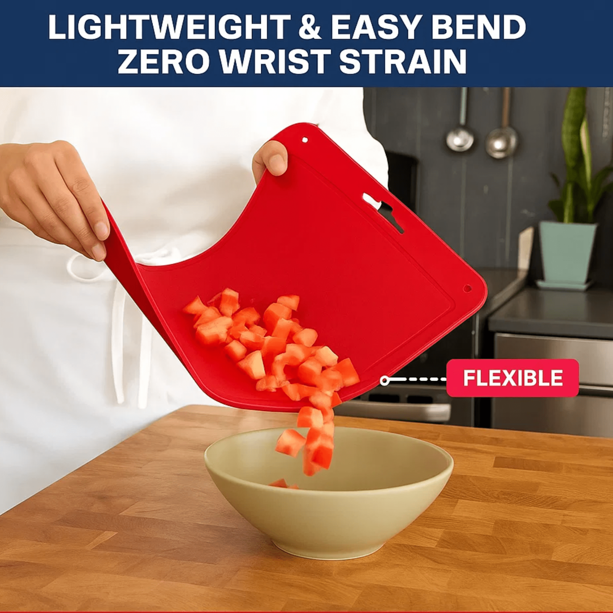 Silicone Cutting Board for Outdoor, Camping, Kitchen | Easy to Store & Carry, Reusable, Non-Slip, Heat Resistant | Dishwasher Safe, Compact Storage | Made in Korea (Large (16.8" X 10.2"))