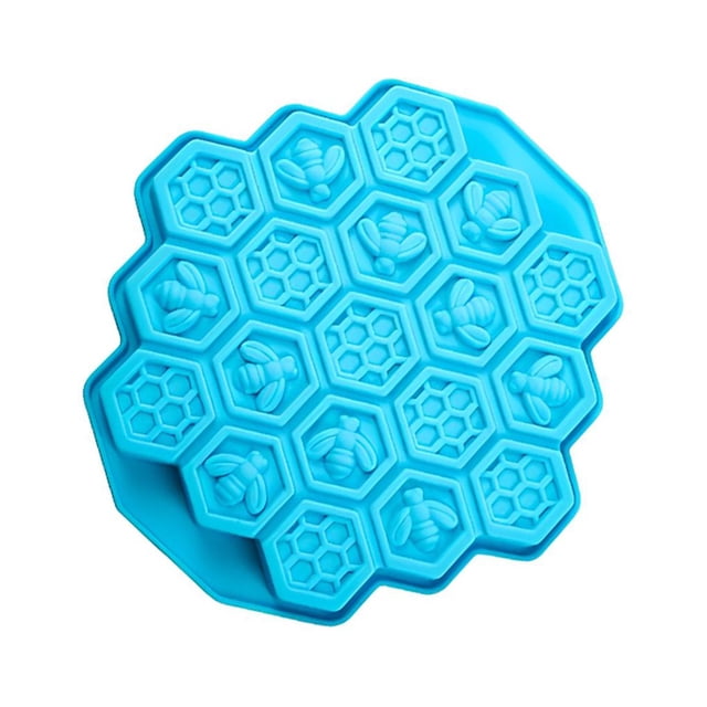 Bearachild Silicona 19 cavidades Jabón de chocolate Herramientas para pasteles Utensilios para hornear Molde Bandeja para galletas Herramientas y accesorios para hornear Azul claro