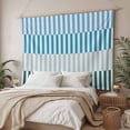 thumbnail image 3 of Colorful Stripe Tapestry for Bedroom Wall Hanging Tapestry, Modern Teal Blue Green Vertical Striped Ceiling Backdrop Tapestries Poster Blanket Wall Decor for Teens Room Living Room Dorm 55" x 73", 3 of 8