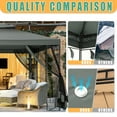 thumbnail image 4 of HOTEEL 10x13ft Metal Patio Gazebo, Outdoor Gazebo Canopy Tent for Backyard with Mosquito Netting, Gazebos Shelter with Steel Frame, Patio Covers for Shade and Rain, Gray, 4 of 10