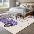 thumbnail image 4 of Purple Lavender Area Rugs 5'x8', Washable Small Throw Rugs for Classroom Bedroom, Spring Floral Flowers Truck Farmhouse Beige Indoor Outdoor Rug Non-Slip Low Pile Carpet Runner Reversible Floor Mats, 4 of 8