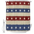 thumbnail image 2 of 4th of July Shower Curtains for Bathroom, Blue Red Star Striped Independence Day Waterproof Fabric Shower Curtain, Decorative Bathroom Curtain for Bathtub, 36"x72" , No Hooks Included, 2 of 9