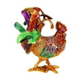 thumbnail image 2 of Caja de joyería con estatuilla de pollo, caja del tesoro de aleación para broches, anillos, collares S, 2 of 8