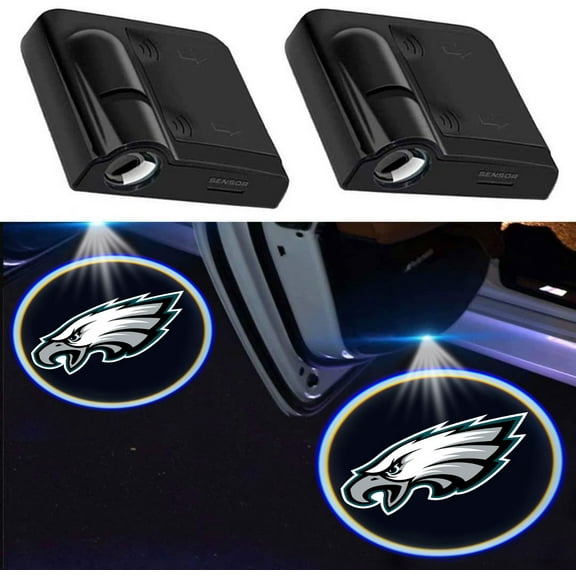 2Pcs for Eagles Car Door Lights Projector, Universal Car Door Led Projector Lights, Upgraded Car Door Welcome Projector Lights for football All Car Models