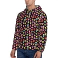 thumbnail image 3 of Pofeuu Colourfull Owl Print Mens Casual Hooded Collar Drawstring Hoodies Pullover Sweatshirts Casual Long Sleeve Shirts-X-Large, 3 of 7