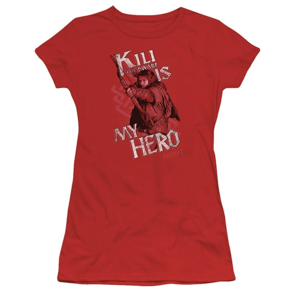 The Hobbit Kili Is My Hero S/S Junior Women's T-Shirt Sheer Red