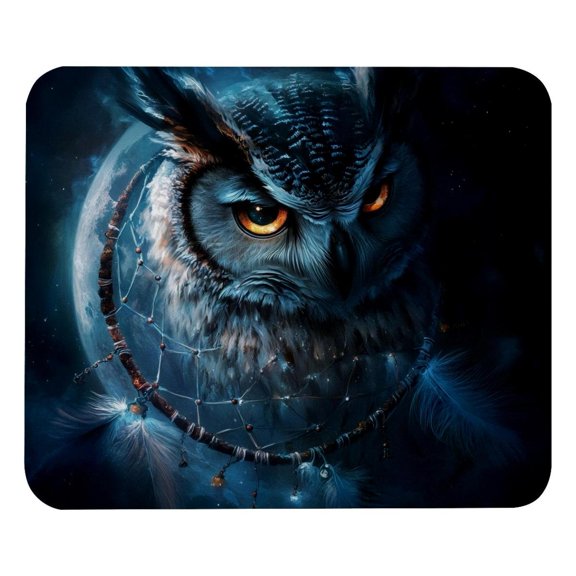 PhooArto Comfortable Mouse Pad Owl Dreamcatcher Moon Desktop Mousepad , 21 x 25 cm Mouse Mat, Non-Slip Rubber Base, Improves Speed and Precision