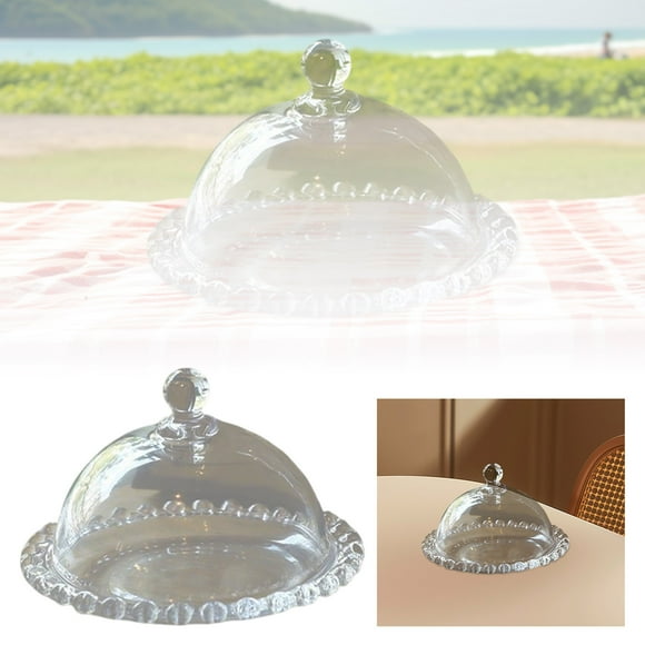 Clear Glass Cake Display Dome With Lid and Base for Showcasing Desserts and Pastries