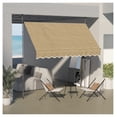 thumbnail image 2 of 10x4ft Patio Awning Retractable, Non-Screw Door/Window Canopy, UV Protection, Adjustable Angle, Beige, 2 of 9