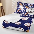 thumbnail image 4 of Erosebridal Baseball Gamer K Personalized Initial Bed Spread Queen for Boys Girls,Sport Theme Queen Coverlet Set for Teens, 4 of 7