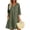 Army Green, variant on Women Casual V-Neck Linen Dress with Pockets, Solid 3/4 Sleeve