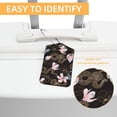 thumbnail image 3 of Square PU Leather Luggage Tags - 2 Pack with Privacy Cover and Stainless Steel Ring - Suitable for Travel, Backpack, Handbag - Suitcase Tags, Travel Tag Flower, 3 of 7