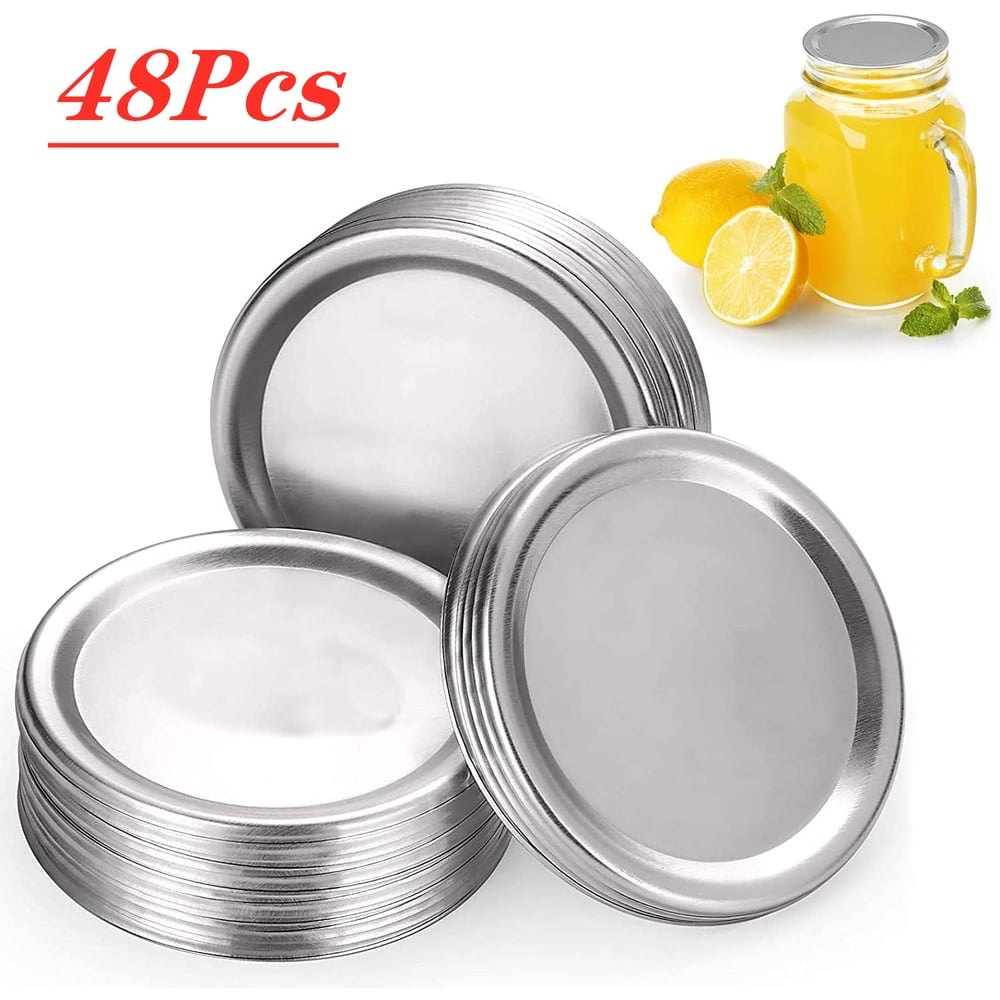 48 Pcs Wide Mouth Canning Lids, 86mm SplitType Mason Jars Lids Leak