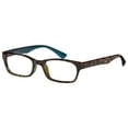 thumbnail image 2 of M+ Womens Rectangular Plastic Reading Glasses 1.25 Colleen in Tortoise with Teal Inner Color, 2 of 11