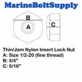 thumbnail image 2 of Tuercas de bloqueo Marine Bolt Supply de acero inoxidable 1/2-20 (10), 2 of 2