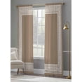 thumbnail image 3 of Sheer Curtains 84 inches Long 2 Panels Set Brown White Greek Key Pattern Light Filtering Sheer Drapes Rod Pocket Window Curtains for Living Room/Bedroom, Geometric Modern, 3 of 8