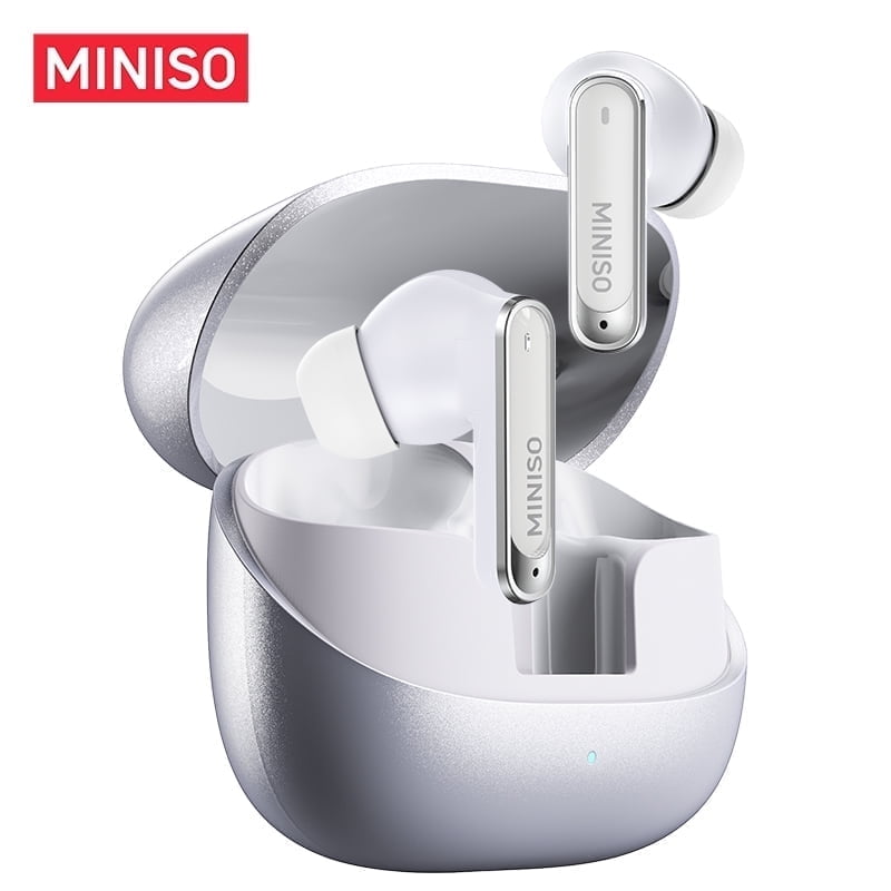 MINISO MS106 Wireless Bluetooth 6.0 In-Ear Earbuds, AI Translator, Noise-Cancelling Headphones, 130+ Languages, 28H,Blue + Earbud Case