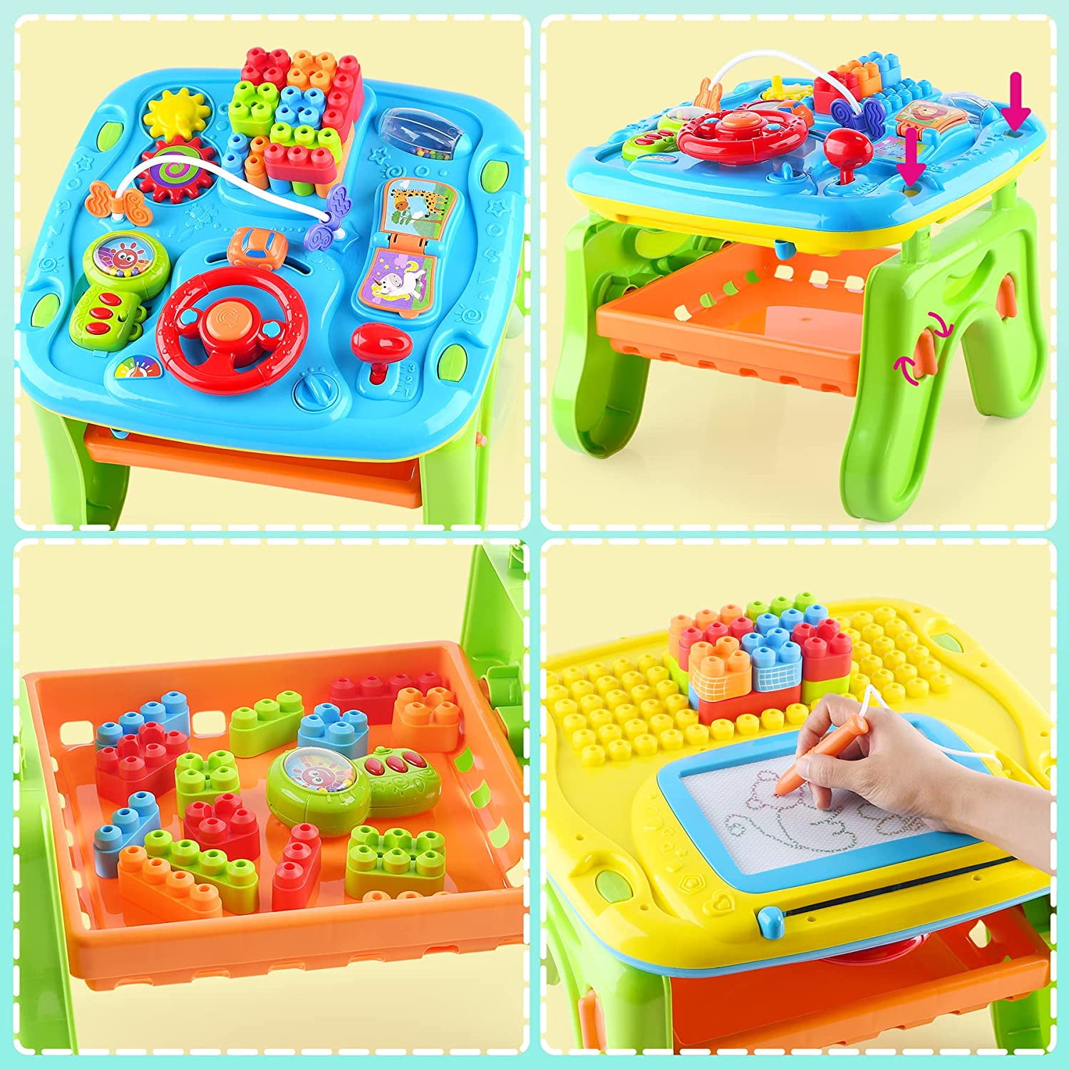 Baby Activity Table Learing Table 7 in 1 Multi Kids Activity Table
