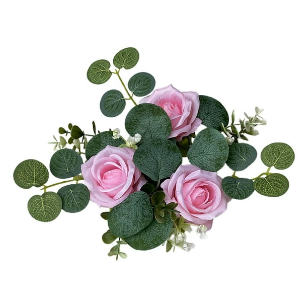 Anillos de vela, coronas florales artificiales, corona de velas , hojas de eucalipto, velas Anillos de vela, coronas florales artificiales, corona de velas , hojas de eucalipto, velas