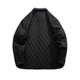 thumbnail image 3 of HOOMEUMY Mens Quilted Bomber Jackets Casual Workout Long Sleeve Clothes Fashion 2025 Trendy Classic Solid Coat Turndown Collar Jacket Loose Fit Design Black L, 3 of 8