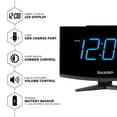 SHARP Digital Alarm Clock with Large Display, 2 Amp FastCharge USB