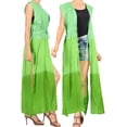 thumbnail image 3 of HAPPY BAY Women's Cotton Summer Beach Open Front Slouchy Kimono Beachwear Duster Cardigan for Womens L-XL Fern, Stripes, 3 of 6