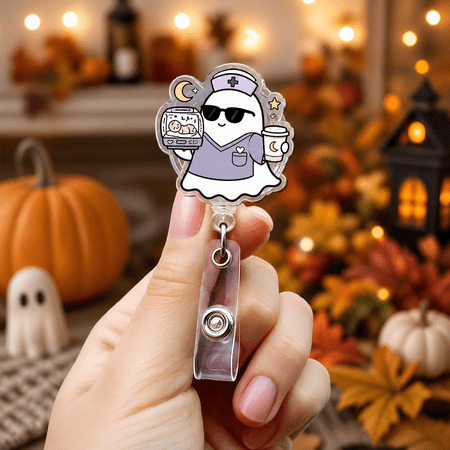 Core Summit Cute Badge Reel Halloween Ghost Nurse NICU