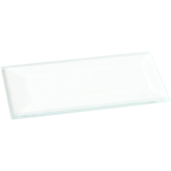 Plymor 1" x 2" Rectangle, 3mm Thick Beveled Clear Glass, Pack of 6