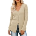 thumbnail image 2 of Women Cardigan Women'S Knitted V Neck Patchwork Button Up Cardigan Top, 2 of 9