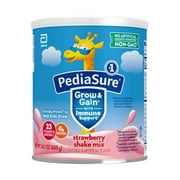 PediaSure Grow & Gain Shake Mix Powder, Strawberry, 14.1 oz Can, 8 Servings