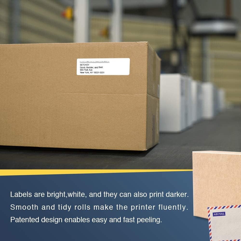 BETCKEY - Compatible Address Labels Replacement for Brother DK-1201 (1.1 in x 3.5 in), Use with Brother QL Label Printers [10 Rolls/4000 Labels]