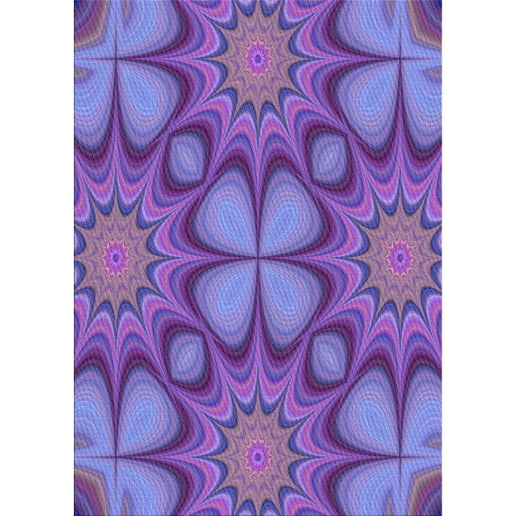 Ahgly Company Machine Washable Indoor Rectangle Transitional Purple Area Rugs, 4' x 6'