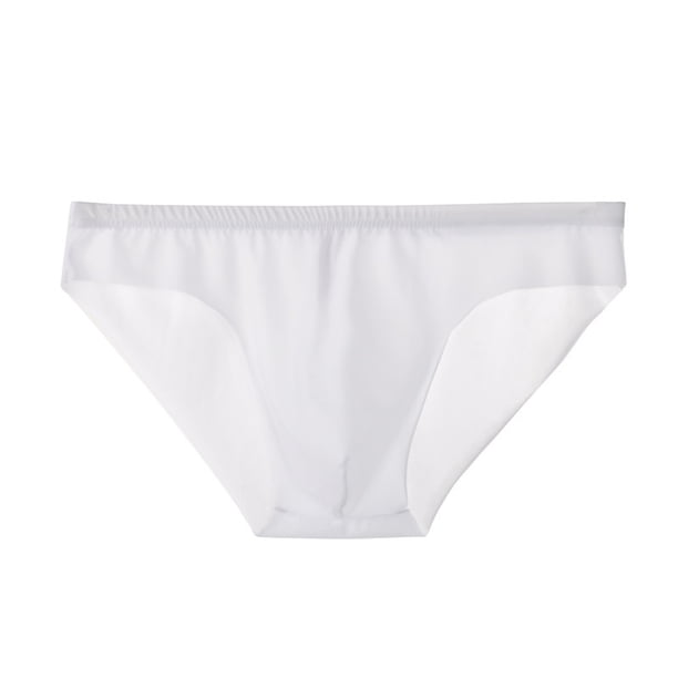 Ropa interior transparente de seda de hielo para hombre, de una pieza, fina, de cintura baja, sexy, con bolsillo, transpirable, pantalones para jóvenes