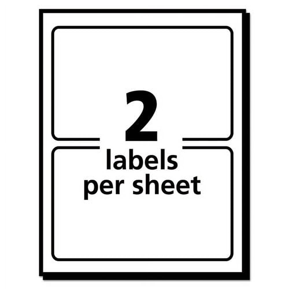 "Printable Adhesive Name Badges, 3.38 X 2.33, Blue Border, 100/pack | Bundle of 5 Packs"