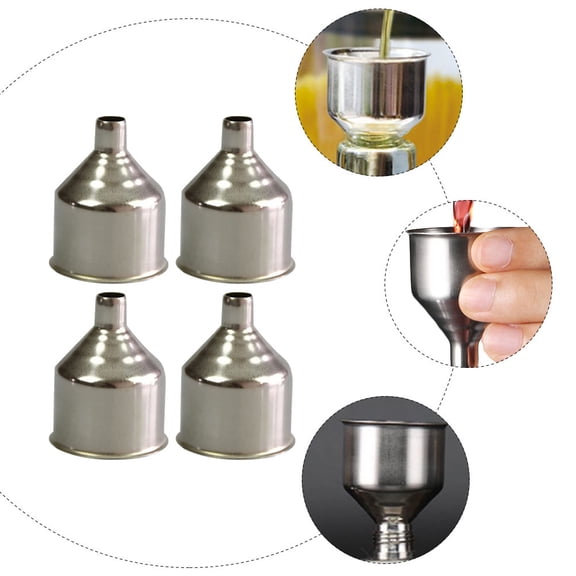 HOOWIFFY 4-Piece Kitchen Funnel Set, Food Grade Silicone, Easy Pouring and Storage for Cooking and Baking