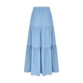 thumbnail image 5 of XinghaiYIDE Women's Boho Tiered Maxi Skirt 2026 - Summer Flowy A-Line Long Skirt with Pockets for Beach Vacation Casual Wear,S-XXL, 5 of 5