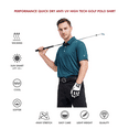 thumbnail image 5 of Men's Golf Polo Shirts Short Sleeve Striped Performance Moisture Wicking Dry Fit Golf Shirts for Men, 5 of 6
