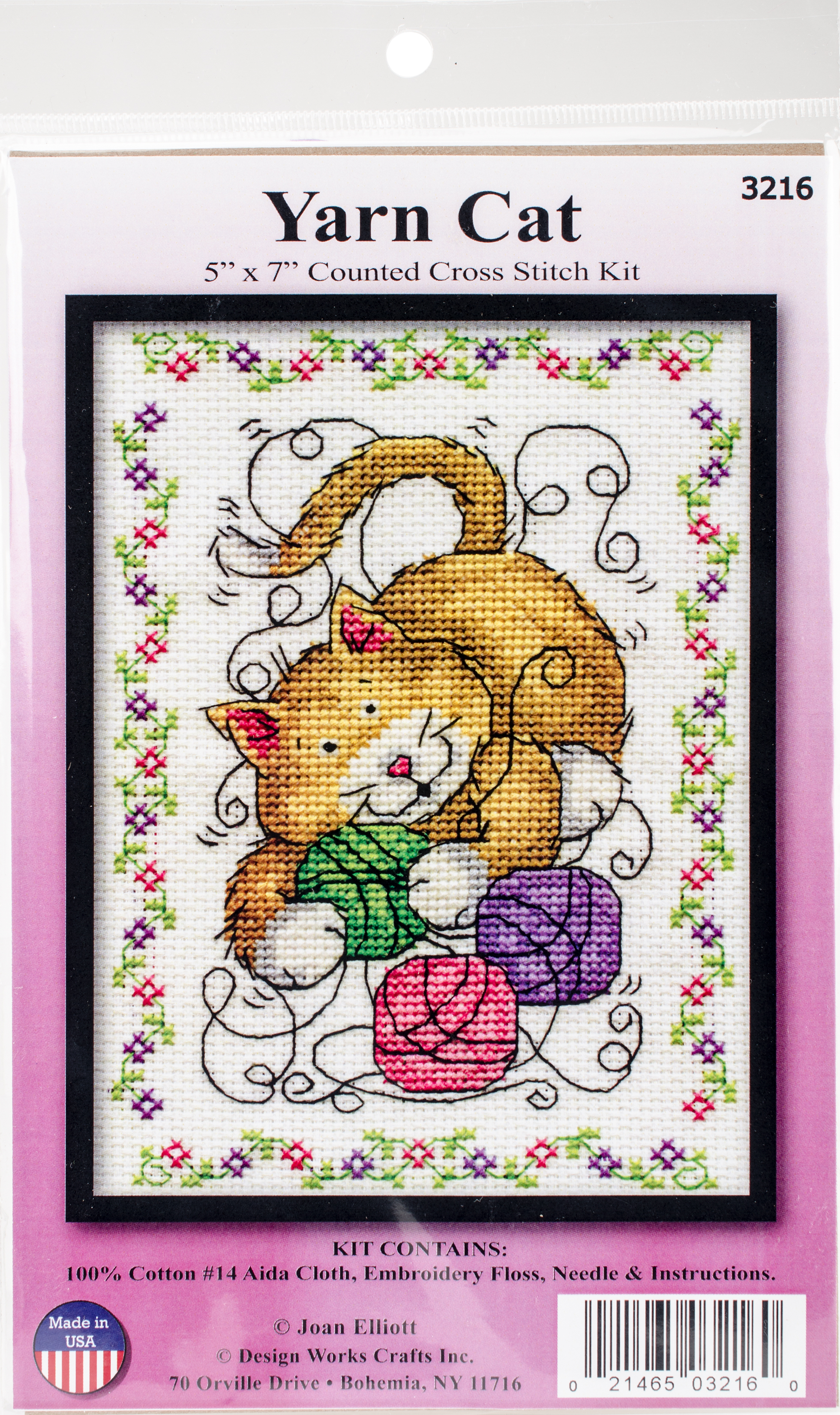 Yarn Cat Counted Cross Stitch Kit5"X7" 14 Count Walmart Canada