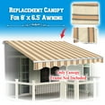 thumbnail image 2 of Sunrise Outdoor 8' x 6.4' Replacement Canopy for Manual Yard Retractable Patio Deck Awning Sunshade （Cover Only, Frame is not Included）-Striped, 2 of 7
