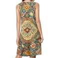 thumbnail image 2 of Heritage Bohemian Floral Traditional Moroccan Style Spring Summer Dresses for Women Fashion T-shirt Dress Casual Sleeveless Loose Sundress with Pockets, 2 of 5