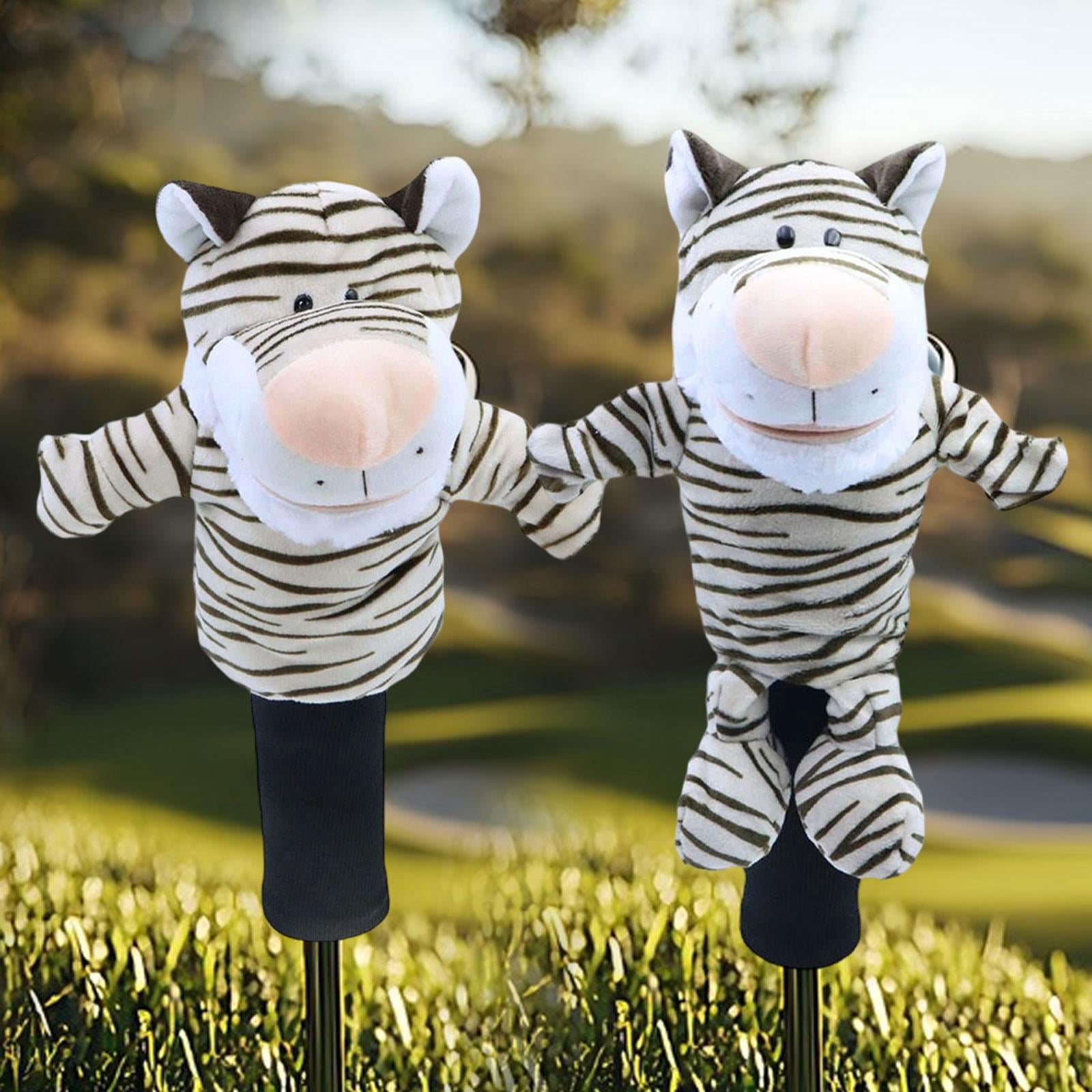 funtasica 2 Pieces Tiger Plush Golf Club Head Covers Driver Fairway Wood Headcovers Golfer Gift Universal Soft Funny Protection Sleeves