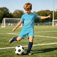 thumbnail image 6 of Nilvkv Toddler Girl Outfit, Girls Athletic Sets, Fast Dry Breathable Short Sleeve Jersey and Pocketed Shorts Set Training Blue 11-12 Years, 6 of 8